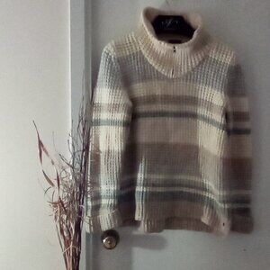 Women's Eddie Bauer Sweater Sz M Lambs Wool / Camel Hair / Nylon High Neck